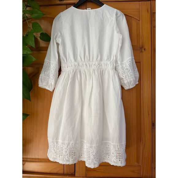 GAP White Boho Eyelet Embroidered Cotton Dress – Small - Picture 5 of 13